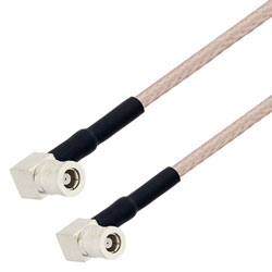 Picture of SMB Plug Right Angle to SMB Plug Right Angle Cable Assembly using RG316 Coax, 6 FT with HeatShrink