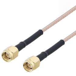 Picture of SMA Male to SMA Male Cable Assembly using RG316 Coax, 1 FT with HeatShrink