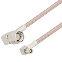 Picture of SMA Male Right Angle to SMC Plug Right Angle Cable Assembly using RG316 Coax, 1 FT