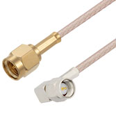 Picture of SMA Male to SMA Male Right Angle Cable Assembly using RG316 Coax, 3 FT