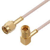 Picture of SMA Male to SMA Male Right Angle Cable Assembly using RG316 Coax, 2 FT