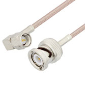 Picture of SMA Male Right Angle to BNC Male Cable Assembly using RG316 Coax, 2 FT , LF Solder