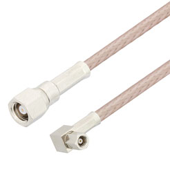 Picture of SMC Plug to SMC Plug Right Angle Cable Assembly using RG316 Coax, 1 FT , LF Solder