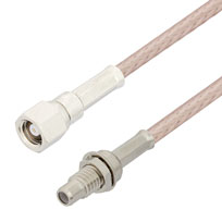 Picture of SMC Plug to SMC Jack Bulkhead Cable Assembly using RG316 Coax, 2 FT