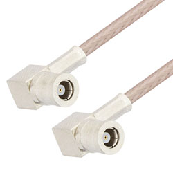 Picture of SMB Plug Right Angle to SMB Plug Right Angle Cable Assembly using RG316-DS Coax, 1.5 FT , LF Solder