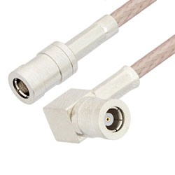 Picture of SMB Plug to SMB Plug Right Angle Cable Assembly using RG316-DS Coax, 1 FT