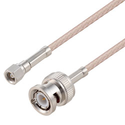 Picture of SMC Plug to BNC Male Cable Assembly using RG316-DS Coax, 0.5 FT , LF Solder