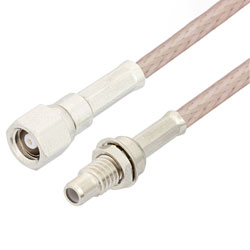 Picture of SMC Plug to SMC Jack Bulkhead Cable Assembly using RG316-DS Coax, 1.5 FT