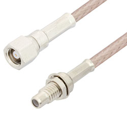 Picture of SMC Plug to SMC Jack Bulkhead Cable Assembly using RG316-DS Coax, 1.5 FT , LF Solder