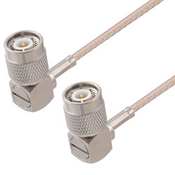 Picture of TNC Male Right Angle to TNC Male Right Angle Cable Assembly using RG316-DS Coax, 0.5 FT