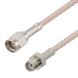 Picture of SMA Male to SMA Female Cable Assembly using RG316-DS Coax, 0.5 FT , LF Solder