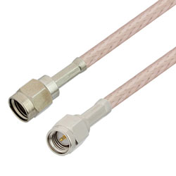 Picture of SMA Male to Reverse Polarity SMA Plug Cable Assembly using RG316-DS Coax, 0.5 FT
