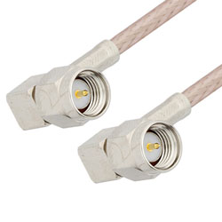 Picture of SMA Male Right Angle to SMA Male Right Angle Cable Assembly using RG316-DS Coax, 0.5 FT