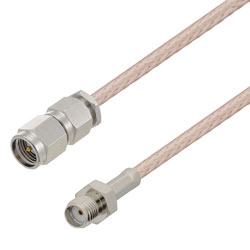 Picture of SMA Male to SMA Female Cable Assembly using RG316-DS Coax, 0.5 FT