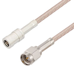 Picture of SMA Male to SMB Plug Cable Assembly using RG316-DS Coax, 0.5 FT