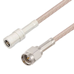 Picture of SMA Male to SMB Plug Cable Assembly using RG316-DS Coax, 1 FT , LF Solder