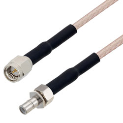 Picture of SMA Male to SMB Jack Cable Assembly using RG316-DS Coax, 1 FT with HeatShrink