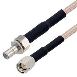 Picture of SMA Male to SMB Jack Cable Assembly using RG316-DS Coax, 1 FT with Double HeatShrink