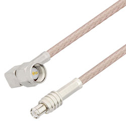 Picture of SMA Male Right Angle to MCX Plug Cable Assembly using RG316-DS Coax, 0.5 FT