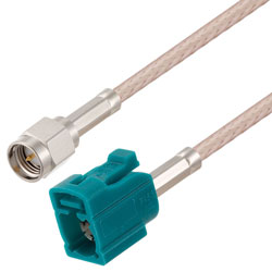Picture of SMA Male to FAKRA Jack Cable Assembly using RG316-DS Coax, 0.5 FT