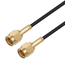 Picture of SMA Male to SMA Male Cable Assembly using RG174 Coax, 1 FT with HeatShrink