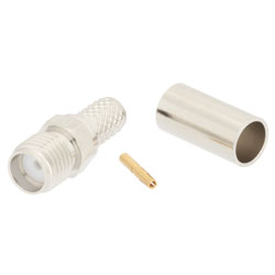 Picture of 12.4 GHz SMA Female Connector Crimp/Solder Attachment for RG55, RG142, RG223