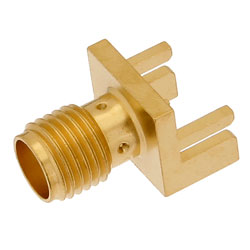 Picture of 18 GHz SMA Female Connector Solder Attachment .042 inch End Launch PCB, .020 inch x .010 inch Contact