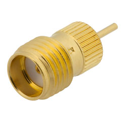 Picture of 18 GHz SMA Female Connector Solder Attachment Press-In Mount Tab Terminal, .200 inch Diameter