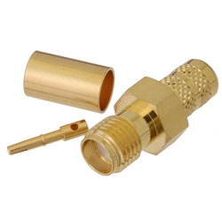 Picture of 12.4 GHz SMA Female Connector Crimp/Solder Attachment for 240 Series, RG8X, 0.240 inch, LMR-240, LMR-240-DB, LMR-240-UF, B7808A