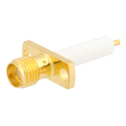 Picture of 18 GHz SMA Female Connector Solder Attachment 2 Hole Flange Mount Stub Terminal