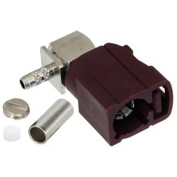 Picture of FAKRA Jack Right Angle Connector Crimp/Solder Attachment for RG174, RG316, RG188, .100 inch, LMR-100, Bordeaux Color
