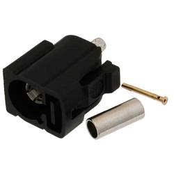 Picture of FAKRA Jack Connector Crimp/Solder Attachment for RG188-DS, RG316-DS, Black Color