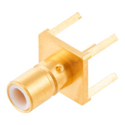 Picture of SMB Straight Plug Receptacle Non-Magnetic for PCB Solder Legs
