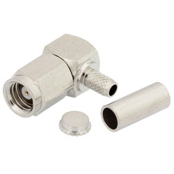 Picture of SMC Plug Right Angle Connector Crimp/Solder Attachment for RG174, RG316, RG188, LMR-100, .100 inch
