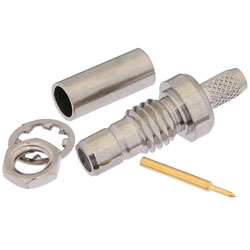 Picture of SMB Jack Bulkhead Mount Connector Crimp/Solder Attachment for RG188-DS, RG316-DS