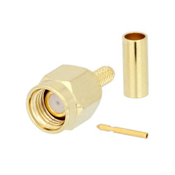 Picture of SMA Male Connector Crimp/Solder Attachment for RG174, RG316, RG188 Gold Plated