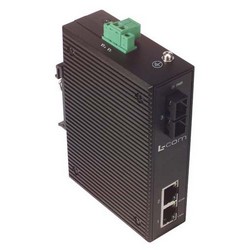 Picture of Industrial Ethernet Media Converter 2 10/100TX -1 SC Single mode 20km