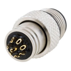 Picture of M12 8 Position A-code Mold Connector, Male, Shielded