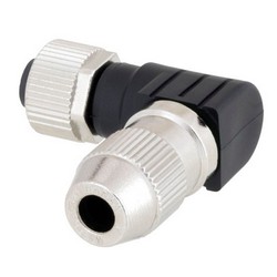 Right Angle M12 4 Pin A-Code Female Field Termination Connector, 23-20AWG