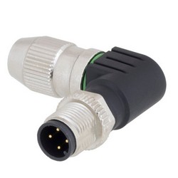 Picture of Right Angle M12 4 Pin A-Code Male Field Termination Connector, 23-20AWG
