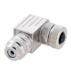 Picture of Shielded M12 8 Pin A-Code Female Right Angle Field Termination Connector, 24-20AWG