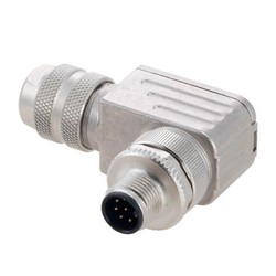 Picture of Shielded M12 8 Pin A-Code Male Right Angle Field Termination Connector, 24-20AWG