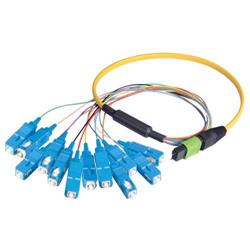 Picture of MPO Male to 12x SC Fan-out, 12 Fiber Ribbon, 9/125 Singlemode, OFNR Jacket, Yellow, 10.0m