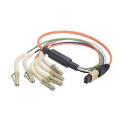 Picture of MPO Male to 6x Flex LC Fan-out, 6 Fiber Ribbon, OM2 50/125 Multimode, OFNR Jacket, Orange, 0.5m