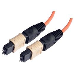 Picture of MPO w/ pins to MPO w/ pins, 12 Fiber Ribbon, OM2 50/125 Multimode, OFNR Jacket, Orange, 1.0m