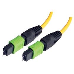 Picture of MPO w/ pins to MPO w/ pins, 6 Fiber Ribbon, 9/125 Singlemode, OFNR Jacket, Yellow, 1.0m