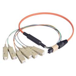 Picture of MPO Male to 6x SC Fan-out, 6 Fiber Ribbon, OM1 62.5/125 Multimode, OFNR Jacket, Orange, 10.0m