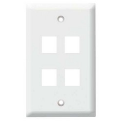 Picture of Flush Wall Plate for 4 Keystone White