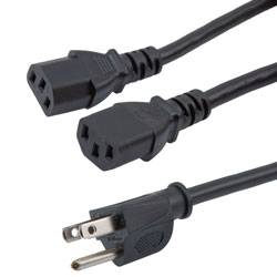 Picture of N5-15P - 2C13 Split Power Cord, 10A, 125V, 2 FT