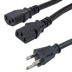 Picture of N5-15P - 2C13 Split Power Cord, 15A, 125V, 2 FT